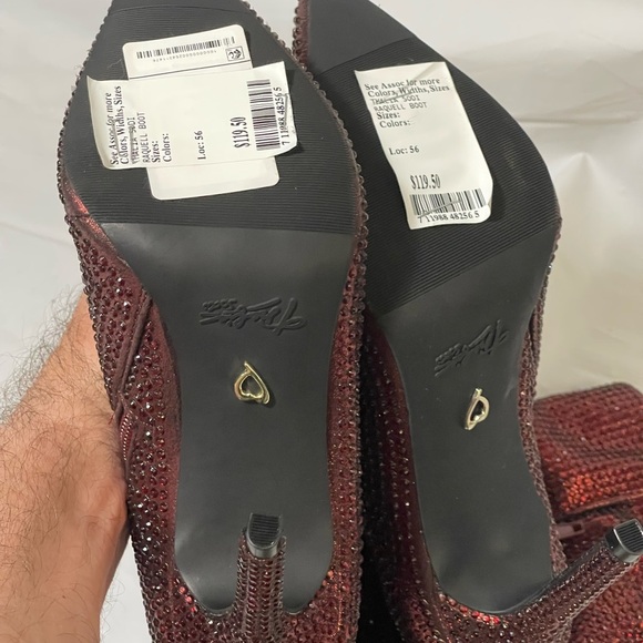 Thalia Sodi red studded sparkling boots, NWT, size 6 - Picture 4 of 8